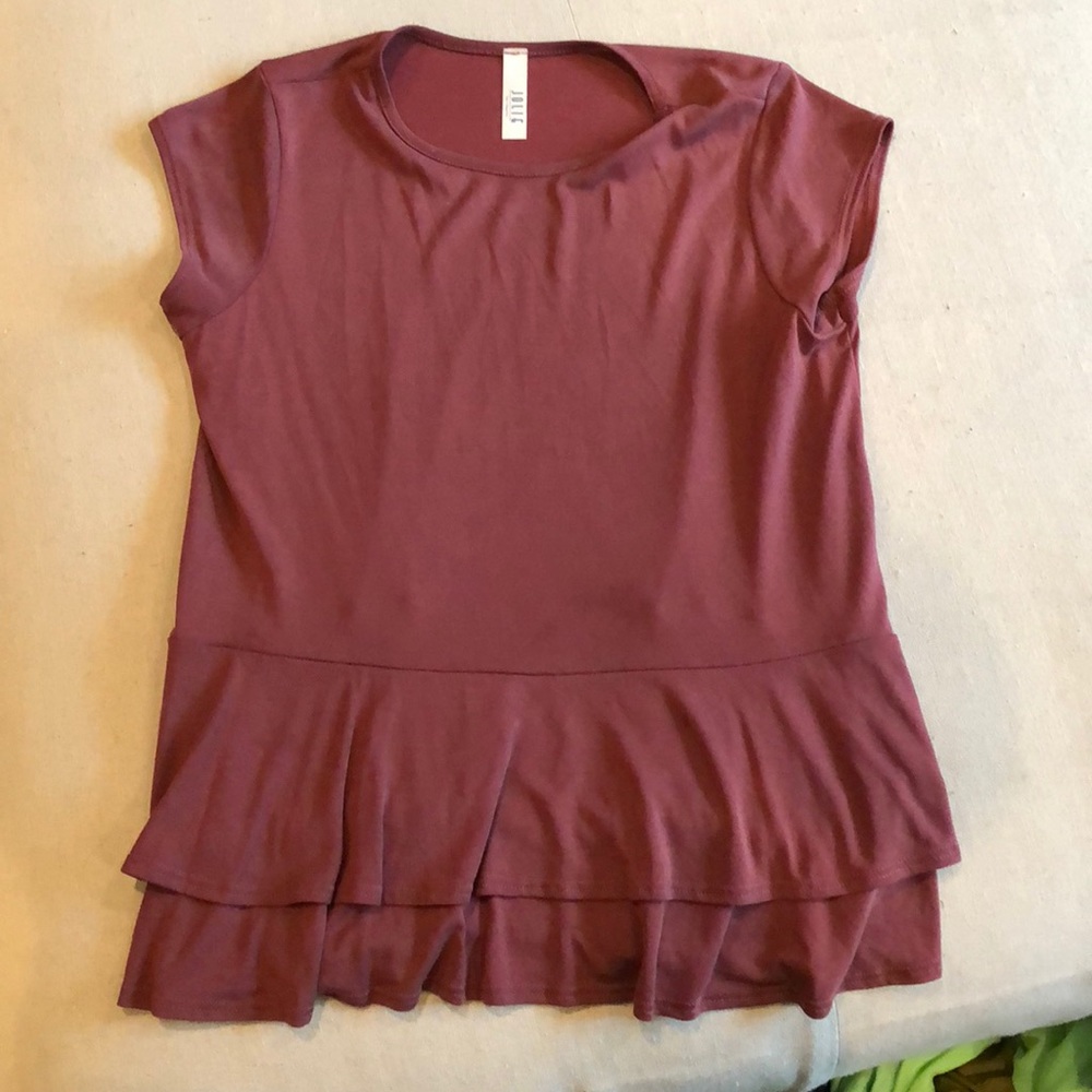 Rusty Cap sleeve ruffle top